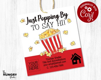 Just Popping By To Say Hi, Just Popping By, Pop By Tags, Pop By Tags Realtors, Printable pop by, Real Estate Tags, Real Estate Marketing