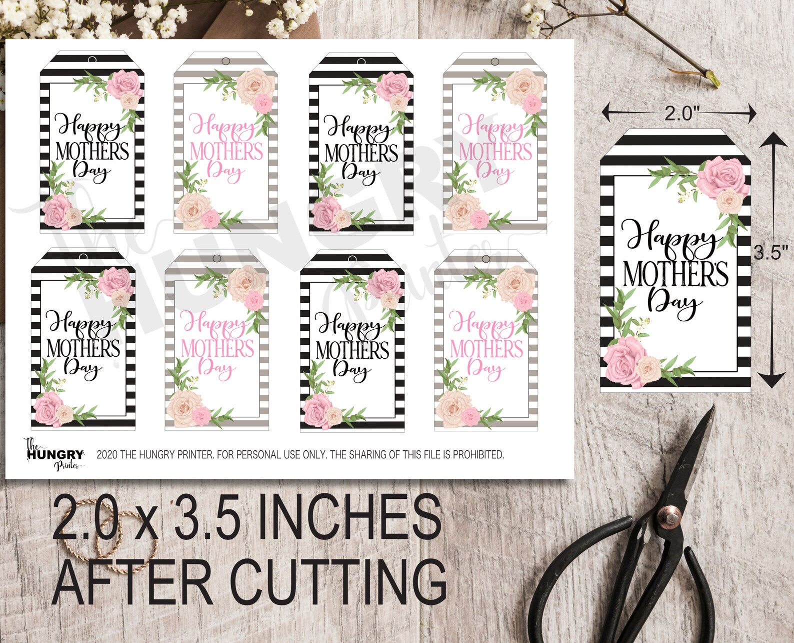 Printable Mother's Day Tags Happy Mothers Day Tag - Etsy