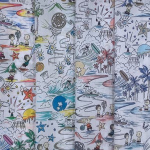 Liberty Tana Lawn Liberty Japan PEANUTS COLLECTION Vol. 2 2025  “Sunny Holiday” Fat16th Snoopy Fabric bundle 4 pieces