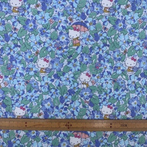 Liberty Tana Lawn Liberty Japan Hello Kitty 50th Anniversary Collection “Primrose Meadow” Fat16th Fabric bundle 4 pieces image 3