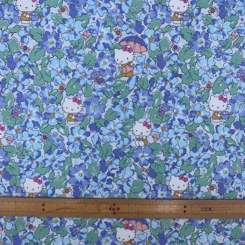 Liberty Tana Lawn Liberty Japan Hello Kitty 50th Anniversary Collection “Primrose Meadow” Fat16th Fabric bundle 4 pieces image 3
