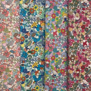 Liberty Tana Lawn Liberty Japan Hello Kitty 50-årsjubileumskollektion "Fruit Grove" Fat16th tygpaket 4 delar