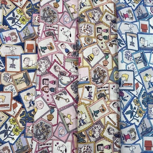 スヌーピー vintage ファブリック 4 Pieces Peanuts Christmas Snoopy & Woodstock Fabric by