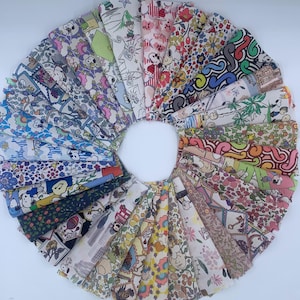 Liberty Japan x PEANUTS Collection Tana Lawn, confezione da 30 quadrati in tessuto da 4"x30