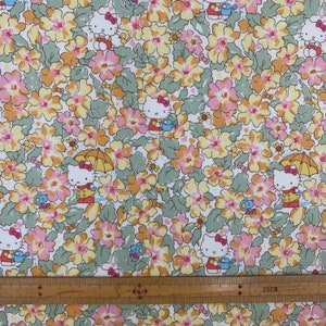 Liberty Tana Lawn Liberty Japan Hello Kitty 50th Anniversary Collection “Primrose Meadow” Fat16th Fabric bundle 4 pieces image 2