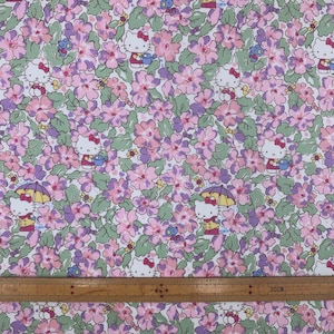 Liberty Tana Lawn Liberty Japan Hello Kitty 50th Anniversary Collection “Primrose Meadow” Fat16th Fabric bundle 4 pieces image 5