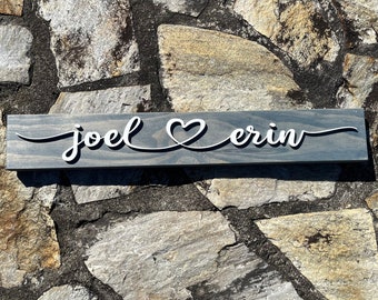 Couples Name Sign, Custom Wood Sign, Realtor Closing Gift