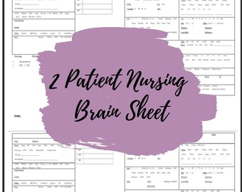 6 Patient Simple Nursing Brain Sheet | Etsy