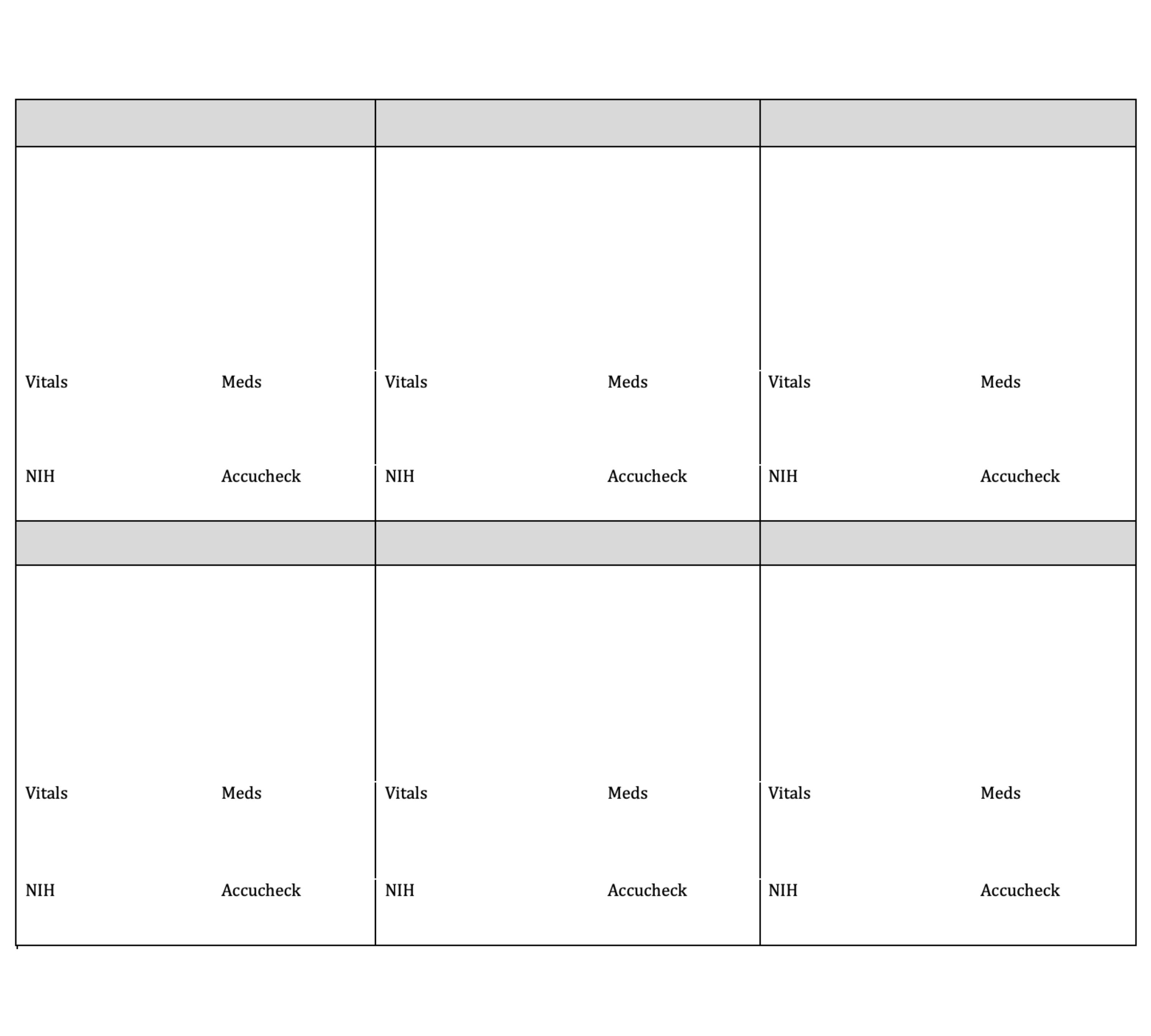 6 Patient Simple Nursing Brain Sheet - Etsy