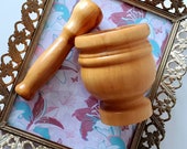 Gorgeous vintage hand turned wood mortar and pestle, vintage wood mortar and pestle, mortar and pestle, wicca, Witchy Decor