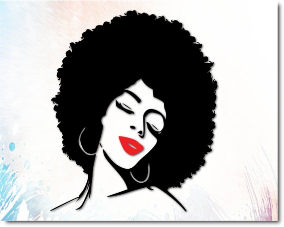 Natural Hair Svg Afro Silhouette Black Woman Svg African Etsy