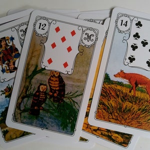 Baralho Lenormand, Red Russian Madame Lenormand, 36 cartas de Tarô Fortune Telling com Manual Russo
