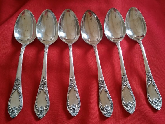 Soviet Vintage Tablespoons, Set of 6, Cupronickel Spoons, Melchior  Tablespoons, German Silver Spoons, USSR, Retro Cutlery, 1970s, 70s 