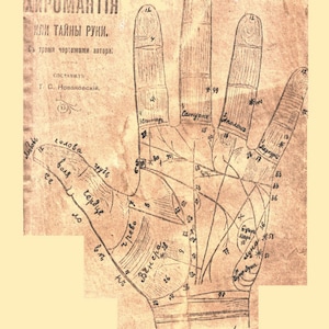 Palmistry or the secrets of the hand, PDF file, Novakovsky, In Russian, Digital file, 1910