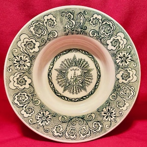 Vintage USSR Porcelain Wall Plate: 1970s Budy Victory Anniversary Decor