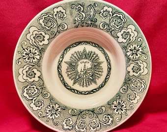 Vintage USSR Porcelain Wall Plate: 1970s Budy Victory Anniversary Decor