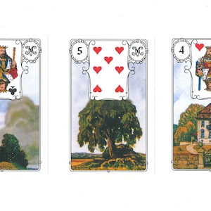 Printable Download PDF Tarot, Lenormand Cards Deck, 36 cards Full Set, Oracle cards, Divination tarot, Russian manual
