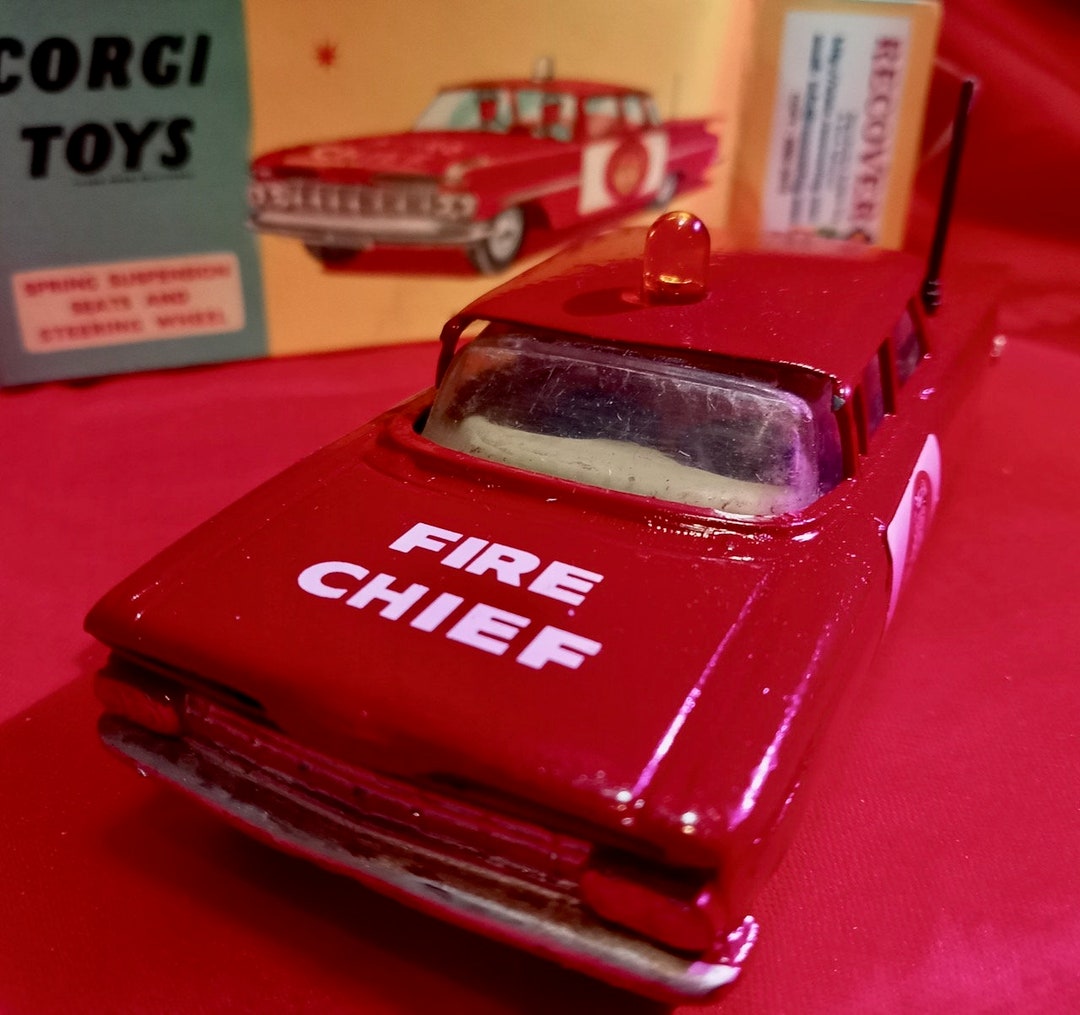 Vintage Car Model, Chevrolet Fire Chief, Collectible Car, Miniature Car