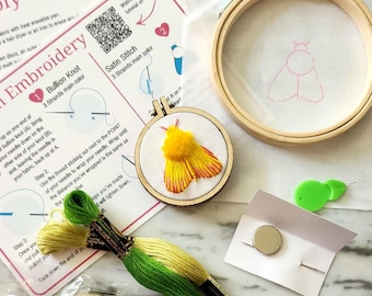 Moth Magnet Embroidery Kit