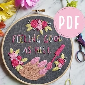 Lizzo Good as Hell Beginner Embroidery Pattern