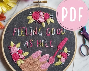 Lizzo Good as Hell Beginner Embroidery Pattern