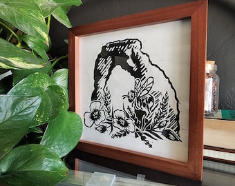 Utah Arch Linocut Print