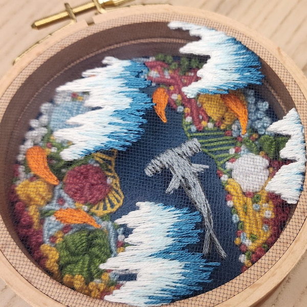 3D Coral Reef Embroidery Pattern