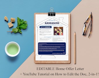 Offer Cover Letter Editable in Word | Classic Home Offer Template Great For Home Buying | Dear Seller | INCLUDES Video Tutorial, 2-in-1!