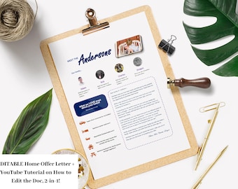 EDITABLE Home Offer Letter Template + VIDEO Tutorial | Dark Purple House Buying Letter For Microsoft Word | Offer Letter Template