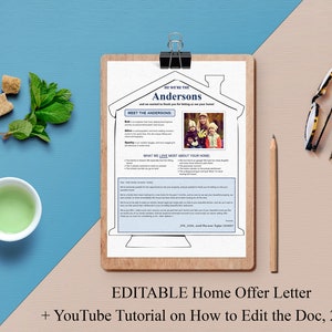 CARTA DE OFERTA DE CASA EDITABLE en Microsoft Word + VIDEO Tutorial, 2 en 1 / Carta del estimado vendedor para comprar casas / ¡Úsela como cobertura de oferta para ganar!