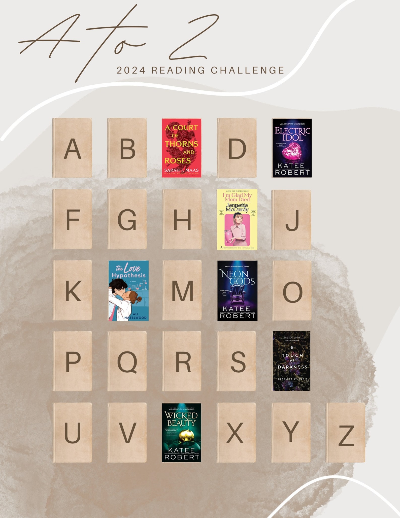 2024 A to Z Reading Challenge Dated Template, ABC Template, Reading Log 2024 A to Z Reading Challenge Dated Template, ABC Template, Reading Log