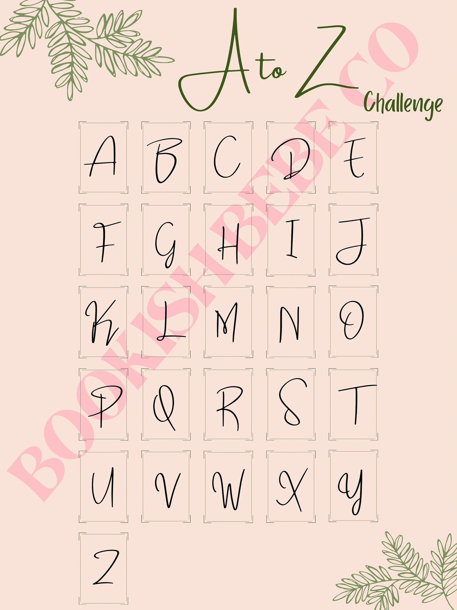 Undated A to Z Reading Challenge Template, ABC Template, Reading Log Undated A to Z Reading Challenge Template, ABC Template, Reading Log