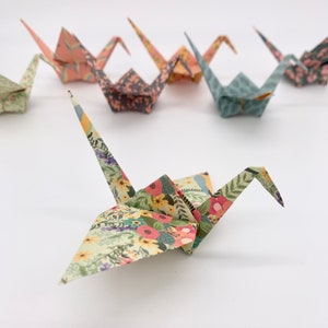 Floral Origami Cranes - Ideal for Weddings and Baby Showers