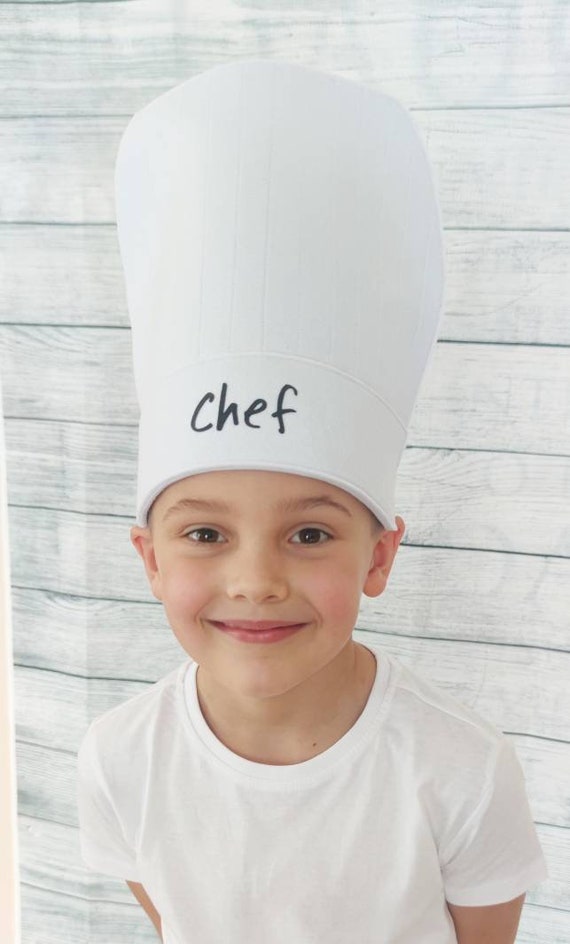 Gorro Blanco Niños Personaliza Chef Cocinero Infantil Tela