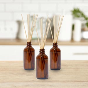 Bulk Reed Diffusers, 12 Pack 4oz Amber Bottles with Bamboo Reeds, Home Fragrance, Wholesale Diffusers