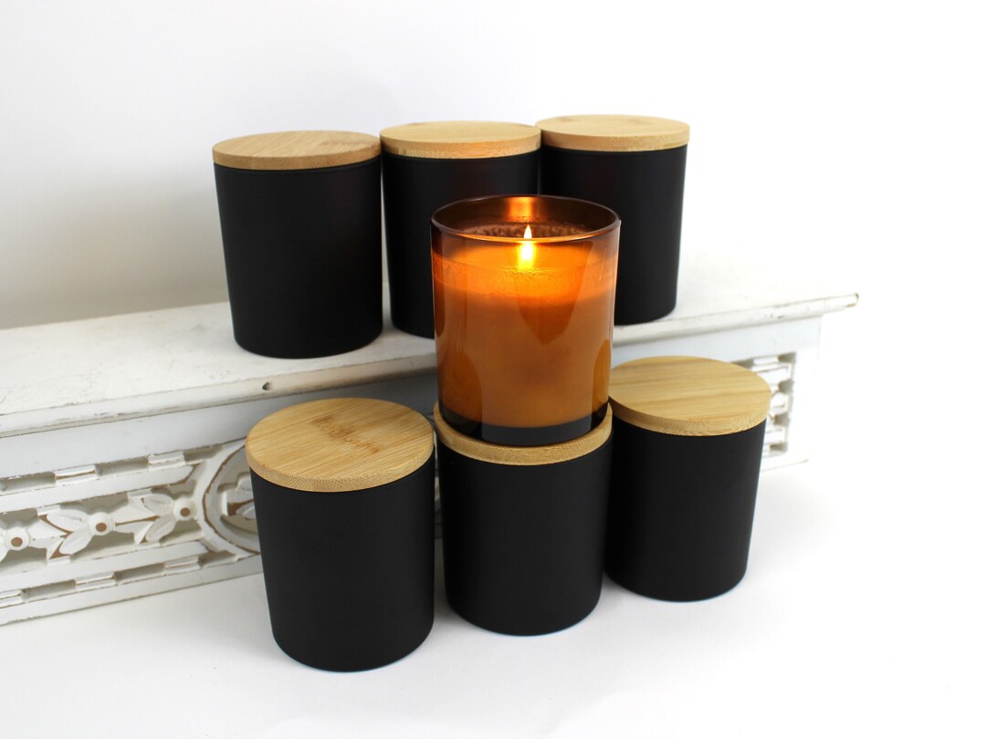12 Wholesale Black Candles With Bamboo Lids Scented Candles Party