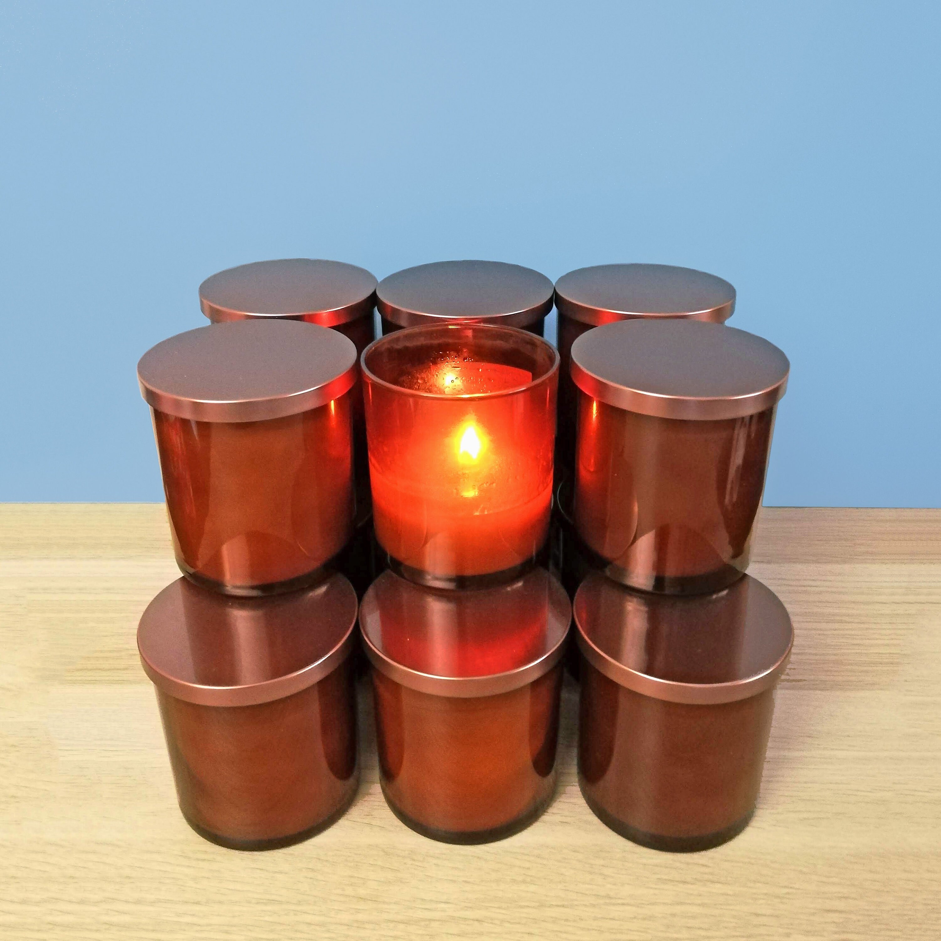 Wholesale Soy Candles Without Labels Amber Jars With Rose Etsy