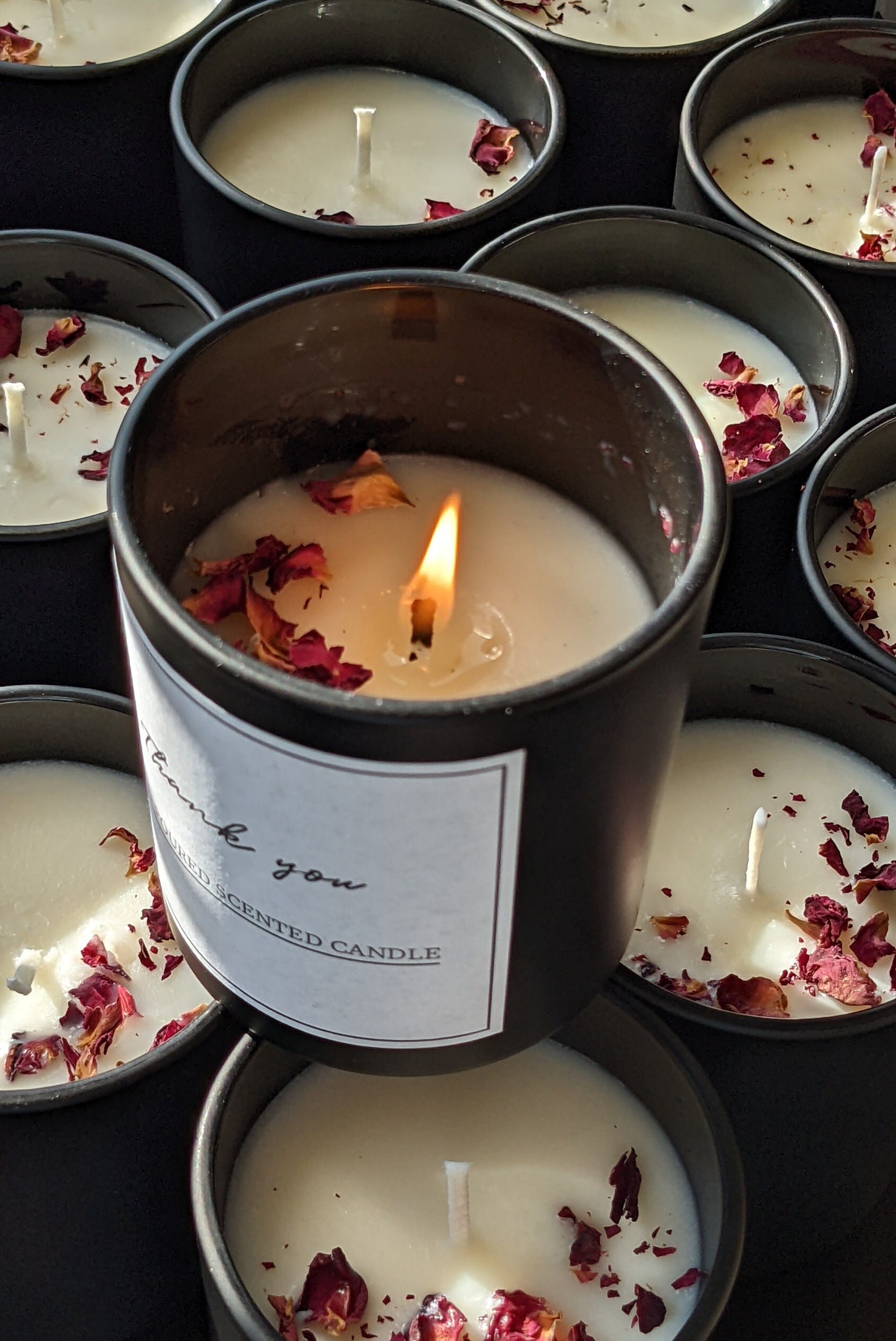 12 Wholesale Black Candles With Bamboo Lids 9oz Soy Candles Etsy