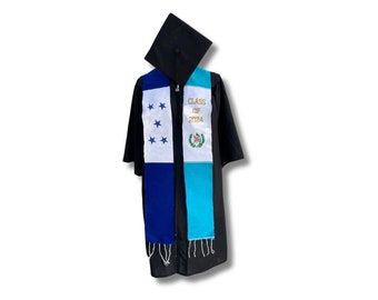 2024 Guatemala/Honduras Flag Grad Stole  | Class of 2024 Graduation Stoles
