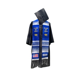 2024 El Salvador Mini Flags Grad Stole  | Class of 2024 Graduation Stoles