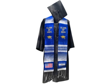 2024 El Salvador Mini Flags Grad Stole  | Class of 2024 Graduation Stoles