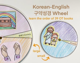 Korean-English Old Testament Bible Wheel: Bilingual Kids' Learning Tool (Digital Download)
