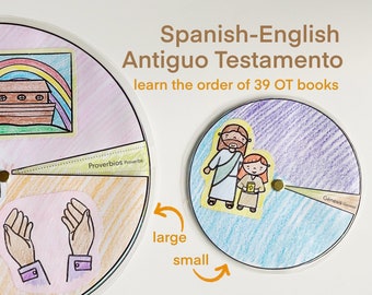 Spanish Bible Wheel: Old Testament Books, Sunday School Craft (Digital Download)