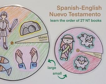 Spanish New Testament Books Wheel: Bilingual Bible Learning (Digital Download)