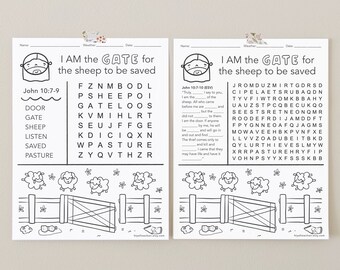 I am the Door Bible Word Search & Coloring Sheet (PDF Pattern)
