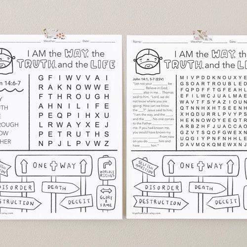 I Am the Way the Truth and the Life Bible Wordsearch Who - Etsy