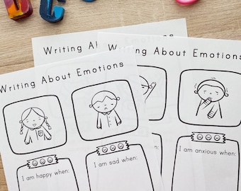 Comparing Our Feelings Reflection Activity, Coloring Sheet, Kids Activity Pages, Handwriting, Preschool Busybook, Homeschool, Feelings Chart