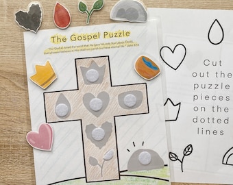 Casse-tête gospel pour enfants : activité à colorier pour Pâques, histoire biblique (PDF)