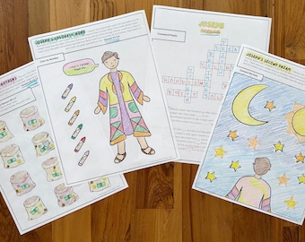Joseph Bible Activity Pack: Kids Worksheet Bundle (PDF Download)
