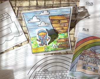 Noah's Ark Activity Pack: Bible Puzzle, Pop-Up Scene (PDF Download)